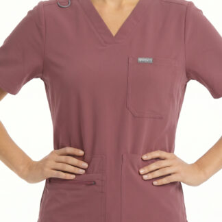 MYNTS V-Neck Pocket Genius – Scrub Top Women WMT001 Terra Rose