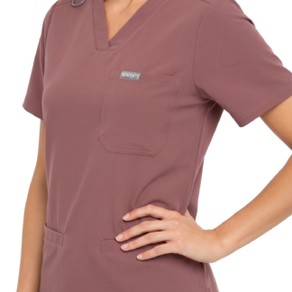 MYNTS V-Neck Two Pockets – Scrub Top Women WMT002 Terra Rose
