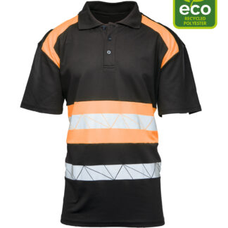 SEVEN KINGS ECO RIVAL KOSZULKA POLO CZARNY/POMARAŃCZ